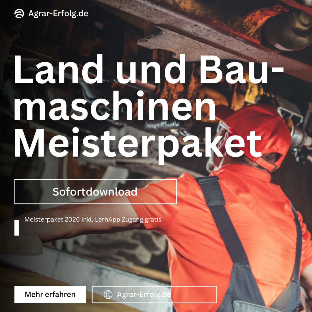 Land- & Baumaschinenmechatroniker Meisterpaket 2026 – Lern- & Prüfungspaket + App Zugang